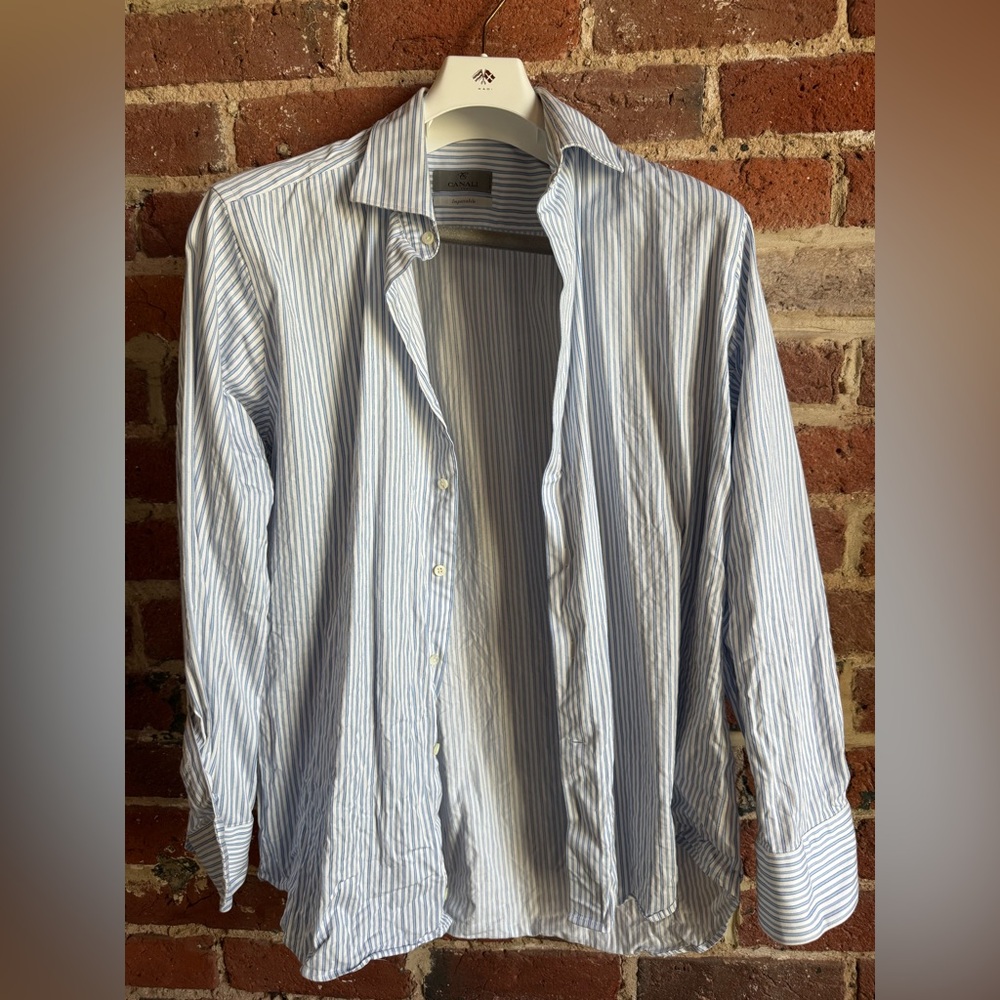 Canali Impeccable Blue Striped Shirt
